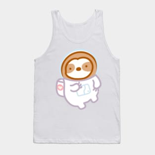 Cute Astronaut Sloth in Space Tank Top